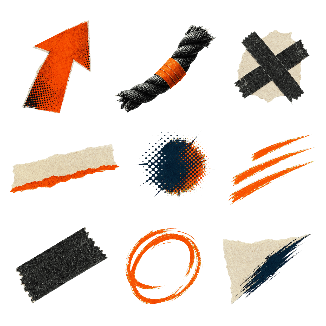 Liftrz motif library with arrows, tape, and tension marks